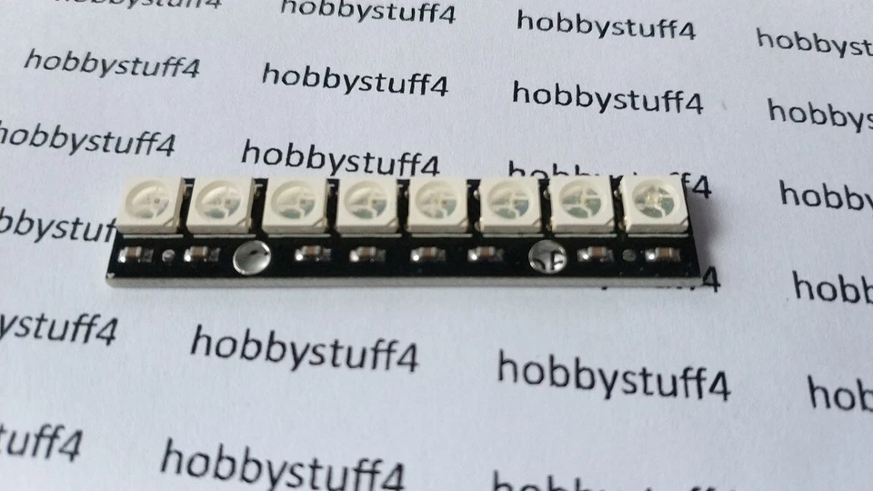 3x NeoPixel compatible RGB LED stick / strip : 8 RGB LEDs WS2812B 5050 - Image 3 of 4
