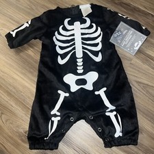 NWT Pottery Barn Kids Glow in the Dark Skeleton Halloween Costume Sz 0-6 Months