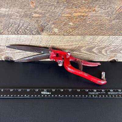 Pourika Red Hand Shears - Handcrafted In Greece For Wool Cutting & Gardening