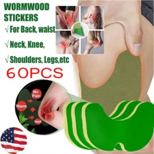60pcs Healthy Knee Pain Relief Patches Wormwood Heating Sticker Joint Ache Pads