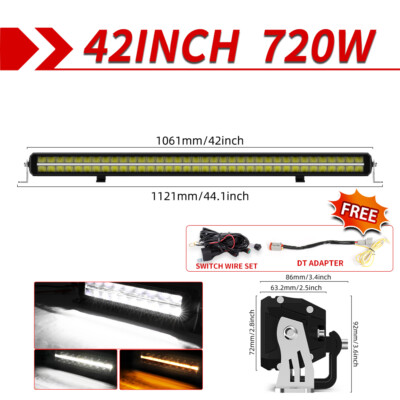 LED Lightbar E-Prüfzeichen Arbeitsscheinwerfer 12V DRL Gelb/Weiß Auto Offroad