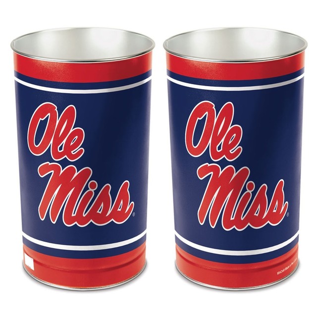 MISSISSIPPI OLE MISS REBELS 15"X10.5" TRASH CAN WASTEBASKET NEW