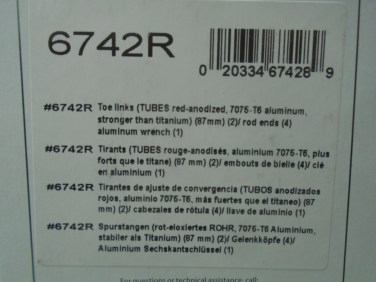 Traxxas 6742R Toe links RED-anodized 7075-T6 aluminum 87mm Rustler