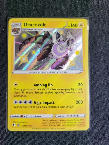 2021 Shining Fates Dracozolt #Sv045/Sv122 Shiny Vault Holo Ultra Rare Mint