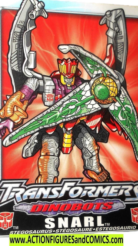 TRANSFORMERS armada Dinobots SNARL 2002 Sticker complete trading card - Image 2 of 2