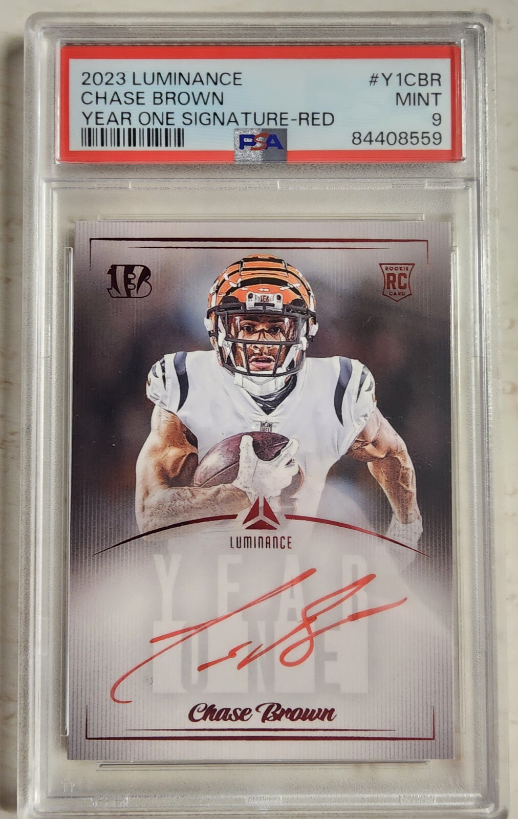 Chase Brown Panini Luminance Year One Signatures #Y1CBR Red