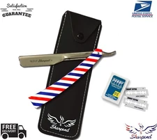  Professional Barber Hair Shaving Razor Straight Knife Navaja With Free 10 Blade