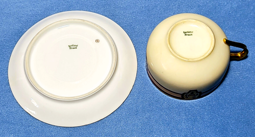 Vintage Haviland France Porcelain Cup & Saucer with Gold Trim - Picture 4 of 4