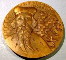 BRONZE MEDAL CZECHOSLOVAKIA JOBST MARGRAVE OF MORAVIA BOHEMIA CHARLES IV ZEMAN