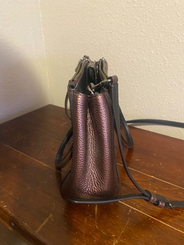 Coach Stanton Carryall 26 in Pebble Leather Metallic Burgundy 36877 - Picture 7 of 20