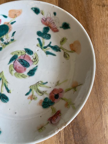 CHINESE EXPORT Famille Rose PLATE Antique 19th Century - Picture 3 of 8