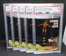 1995 Stunning Steve Austin PSA 7 WCW Main Event Cardz #29 Stone Cold Rookie RC