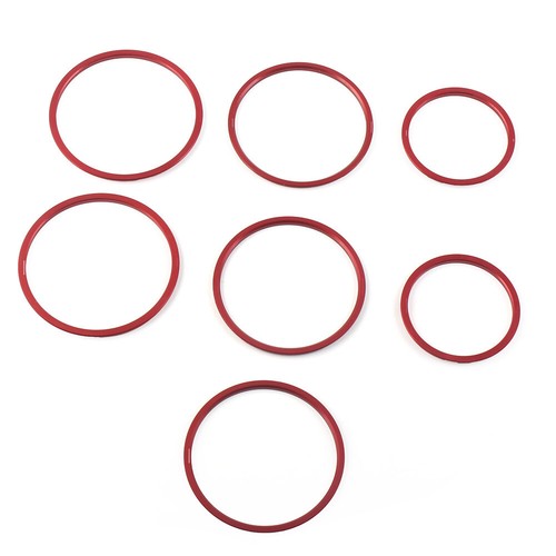 AC Air Vent Outlet Inner Ring Cover Trim For Mercedes Benz C Class W205 Red 7Pcs - Foto 2 di 11