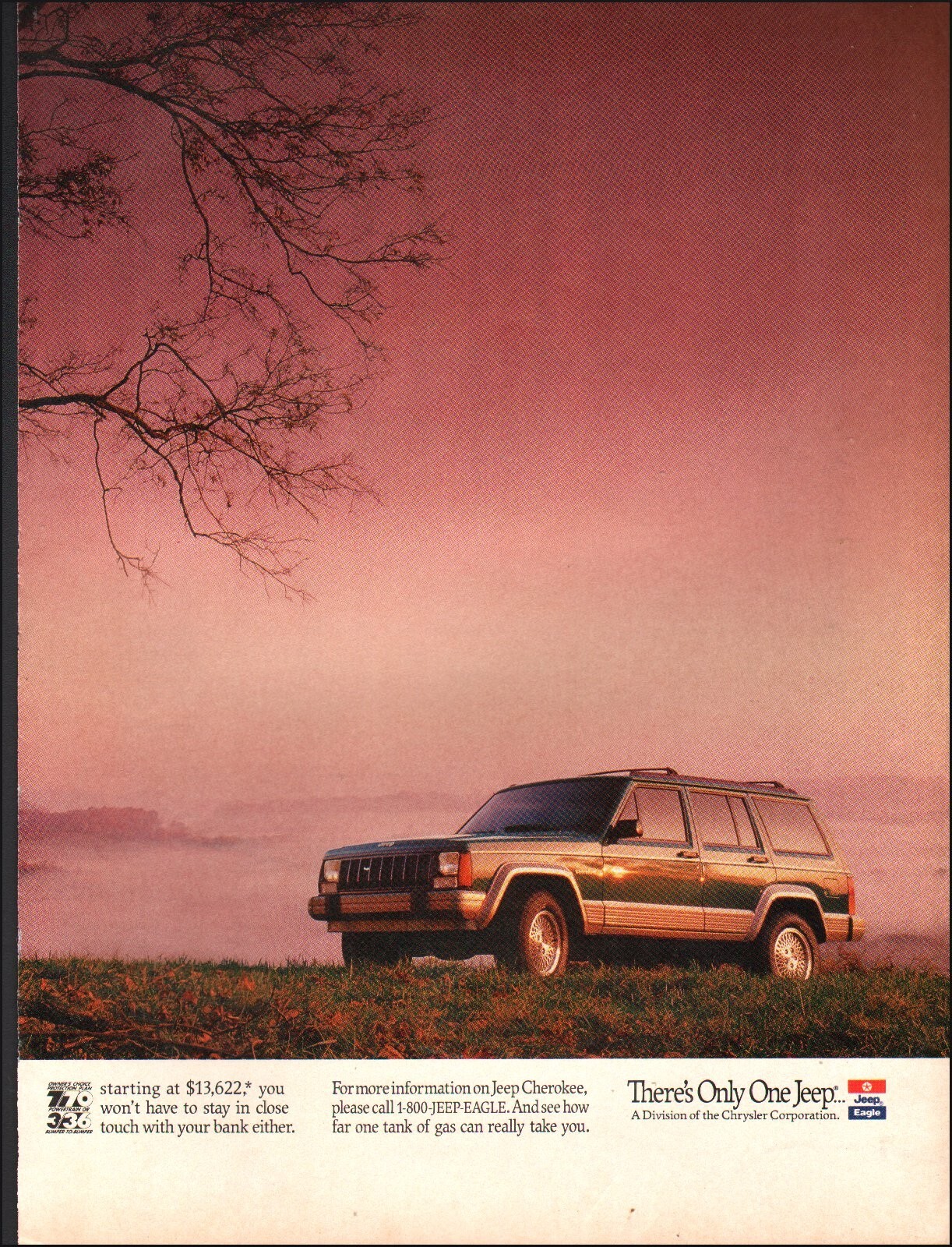 1993 Jeep Cherokee vintage ad retro 4-door SUV photo 12x24