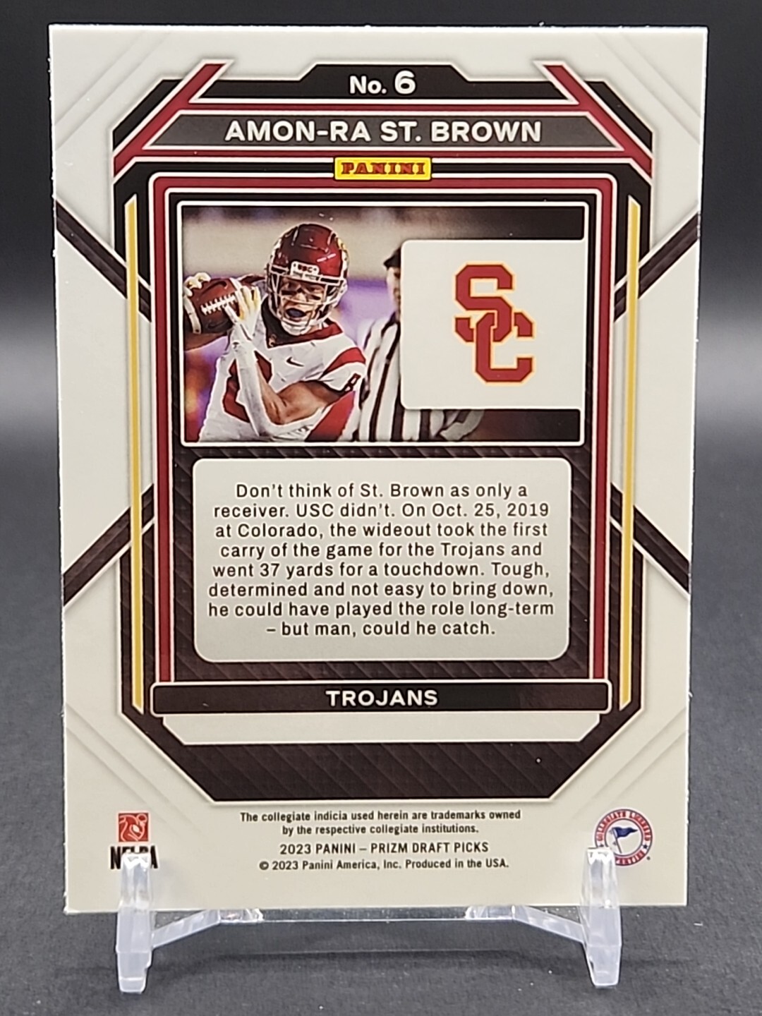 Amon Ra St. Brown - 2023 Prizm Draft - Base Set #6 - USC Trojans (QTY ...