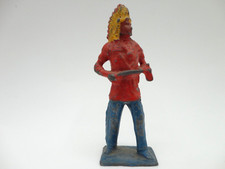 RARE VTG. BRITAINS CAST METAL PAINTED TOY Indian Chief Solider Man