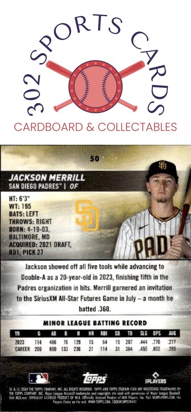 2024 Topps Stadium Club Jackson Merrill RC | eBay