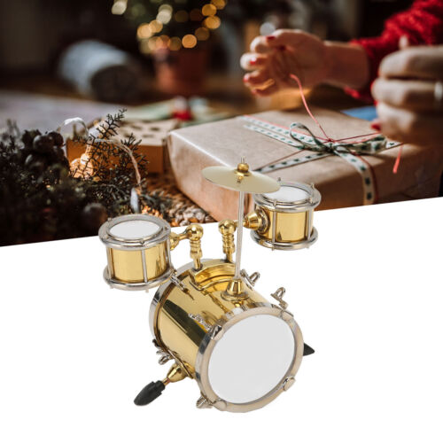 Miniature Drum Set Replica Musical Instrument Model Mini Drum Set Dollhouse