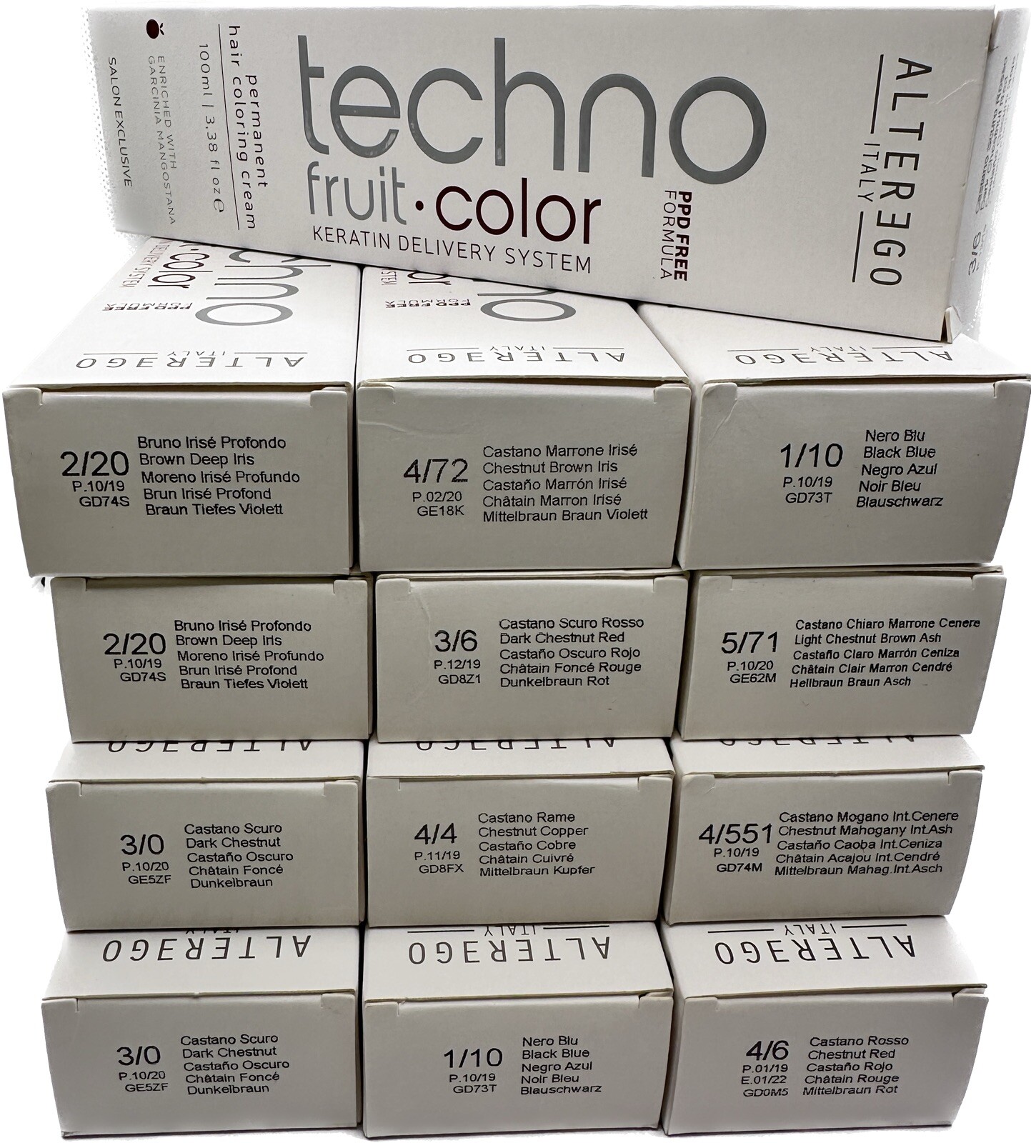 Lot of 13 Alter Ego TECHNO FRUIT COLOR Permanent Hair Color Cream eBay