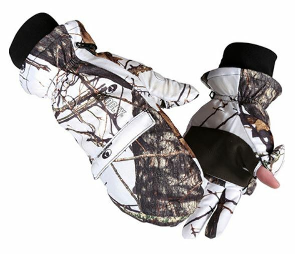 Mens SNOW 3M Pop Top Mossy Oak Winter Glomitts Thinsulate