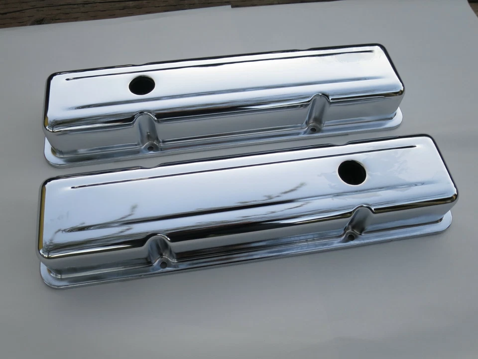 Engine Pro 9800B Engine Valve Covers Set Chrome SBC 350 327 Chevrolet - Изображение 3 из 4