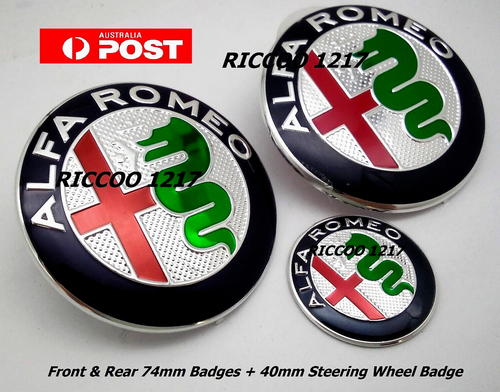 7 Set 60mm Wheel Center Cap Emblem, For Alfa Romeo Brera 159 SW New Spider Giulietta New Logo 74mm Hood Trunk Steering Wheel Badge car Styling Accessories