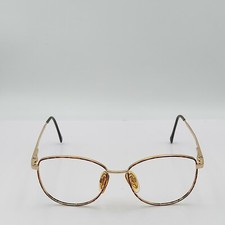 Vintage Luxottica Janice Brown Gold Metal Oval Sunglasses FRAMES ONLY Italy