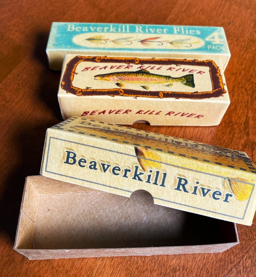 Beaver Kill River Roscoe New York trout fly fishing lure boxes cabin