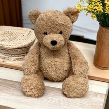 Steiff Teddy Bear Jimmy Teddybar 17" Plush Tan w/ Yellow Ear Tag/Button 113512