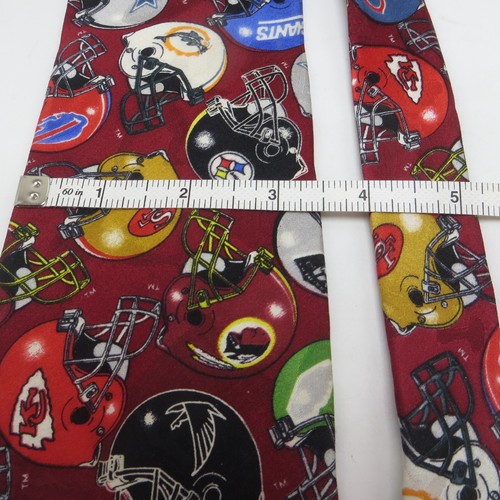 Team NFL Mens Maroon Necktie Classic Football Helmet Logos Silk Tie - Picture 8 of 8