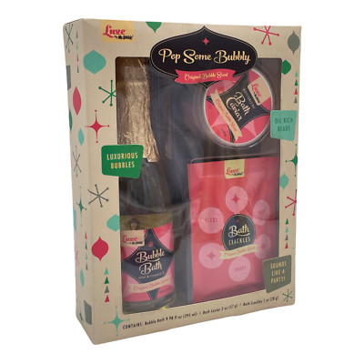 Luxe Mr. Bubble Original 3 Piece Set Bubble Bath Caviar & Popping Crackles Aloe 