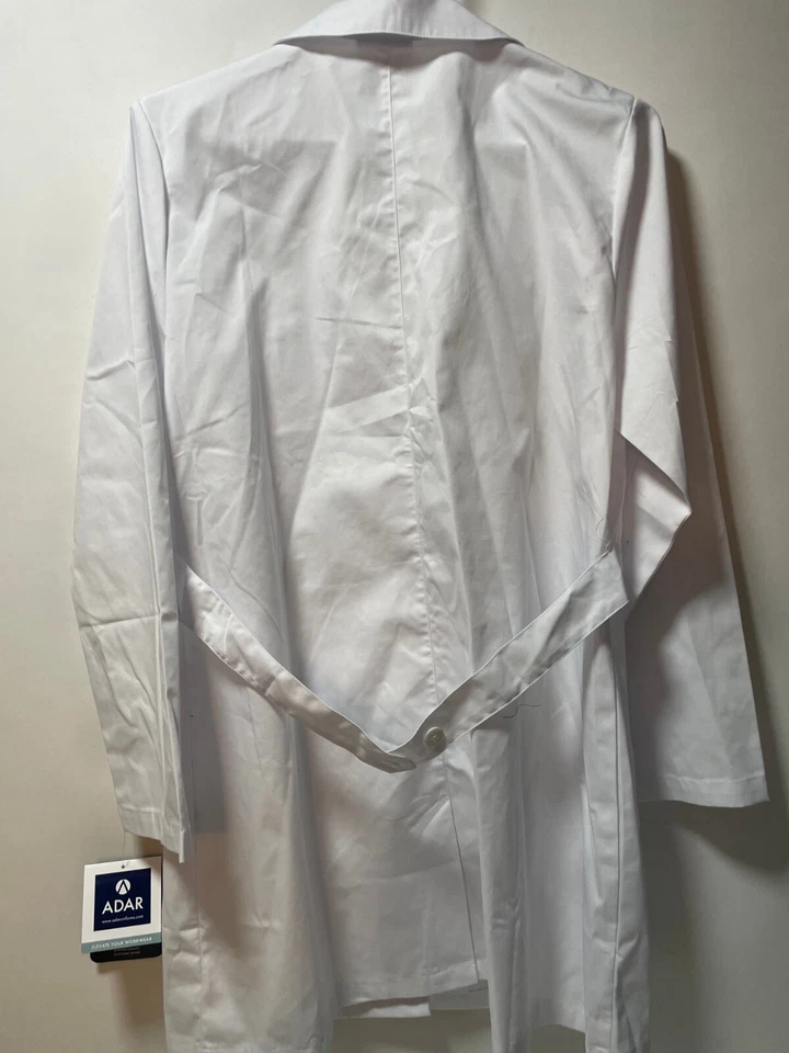 Casaco de laboratório Adar feminino médico tamanho grande bolsos consulta corte princesa novo com etiquetas - Imagem 4 de 4