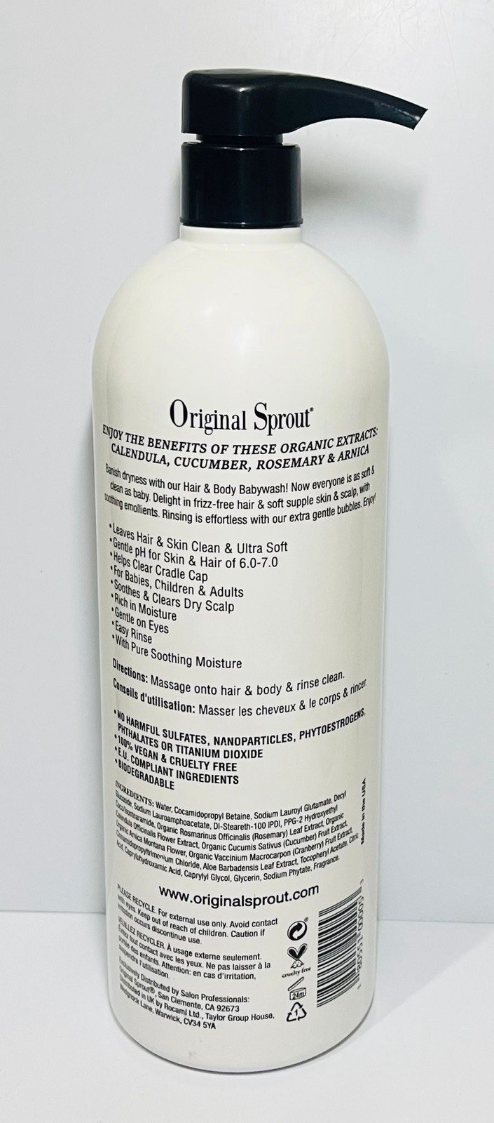 Original Sprout Hair & Body Babywash 32oz | Hypoallergenic Natural Baby Wash