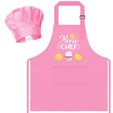 R HORSE Kid Apron and Chef Hat Set, Funny Adjustable Kitchen Apron for Girl