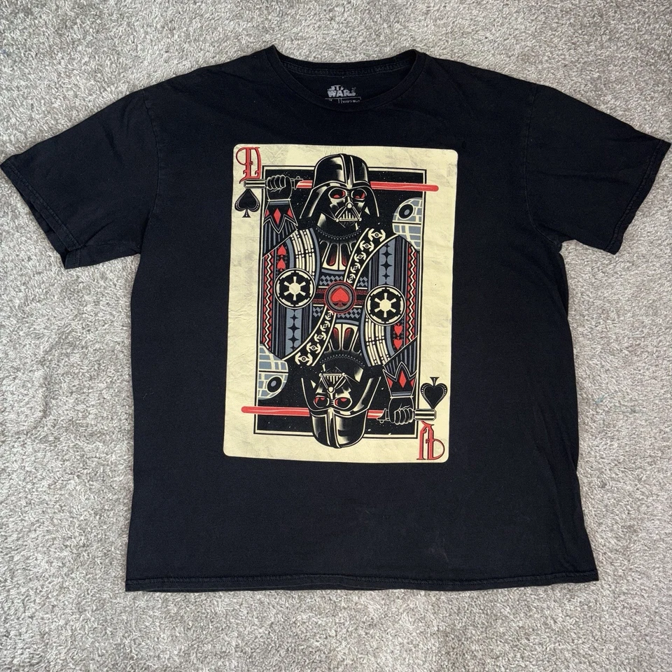 Camiseta para hombre Star Wars XL Darth Vader King of Spades tarjeta gráfica algodón negro Foto 2 de 4