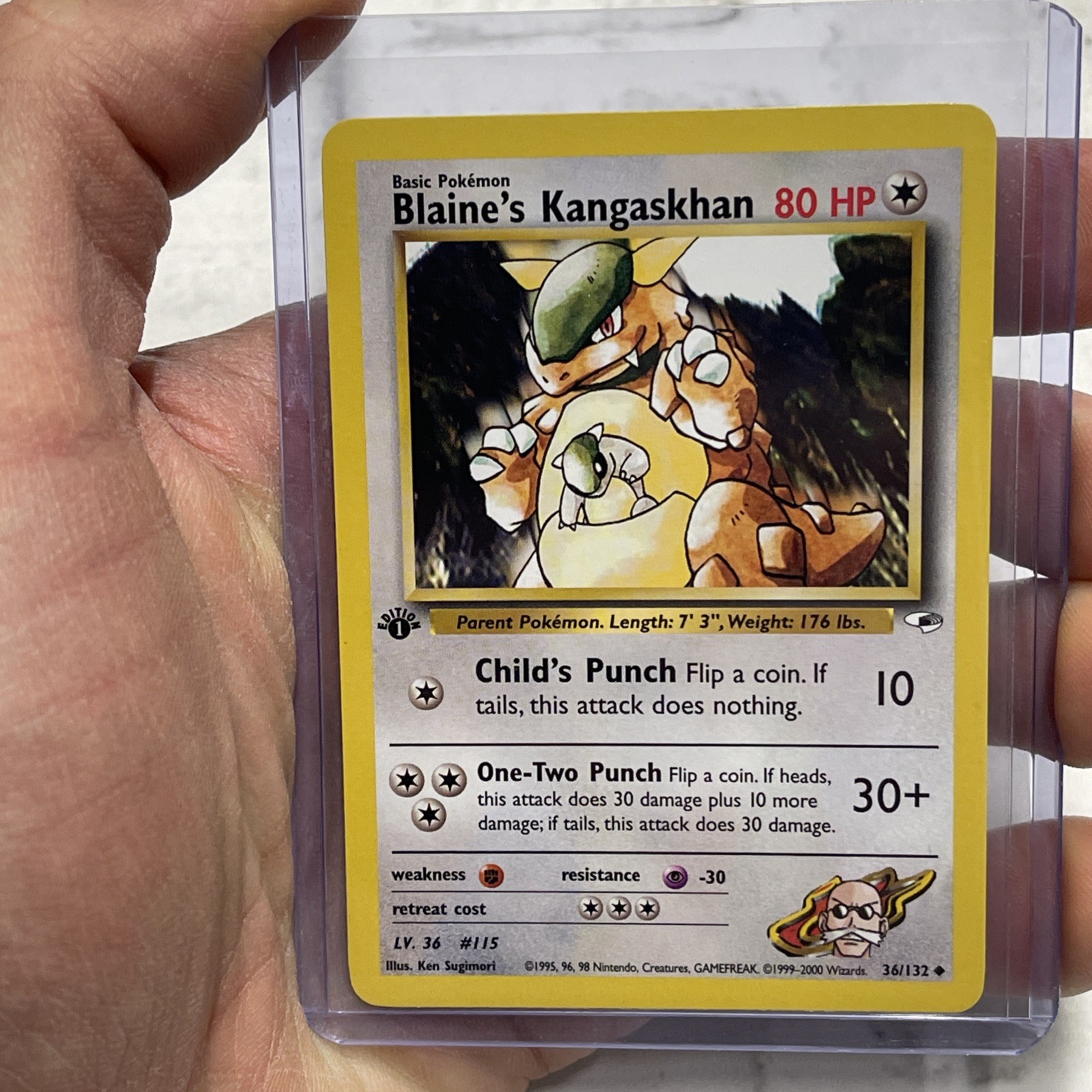 Pokémon TCG Blaine's Kangaskhan Gym Heroes 36/132 1st Edition Uncommon NM/MT Vtg