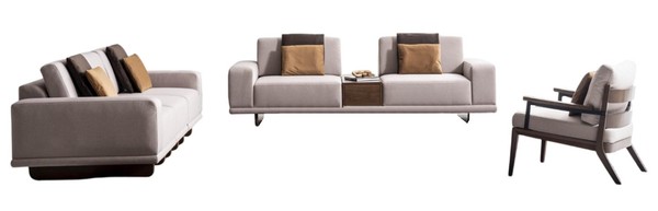 Elegantes Beiges Sofa-Set Designer 4-Sitzer Edler Zweisitzer Sessel-image
