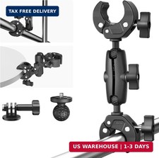 Double Super Clamp Mount Umbrella Clamp Motorcycle Camera Pole Mount Desk Holder