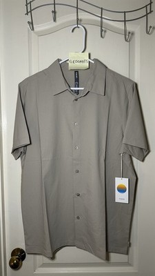 Vuori Men's Short Sleeve Manhattan Button Down Large Toast V1024