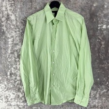 Express Size M 15-15.5 Modern Fit Stretch Casual Button Shirt Green Long Sleeve