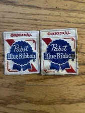 2 Preowned 3 x 3 1/2" Pabst Blue Ribbon Sew On Patch Free Ship