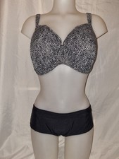 BNWOT Gorgeous black FREYA Underwired bikini top bottom set size 34G 12