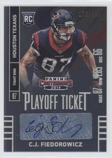 2014 Contenders Playoff Ticket /199 CJ Fiedorowicz (Seat Row Sec) #110 Auto 2u3