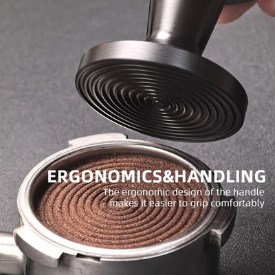 51MM 53MM 58MM PP Black Flat Ripple Base Double Sided Coffee Tamper for Espresso