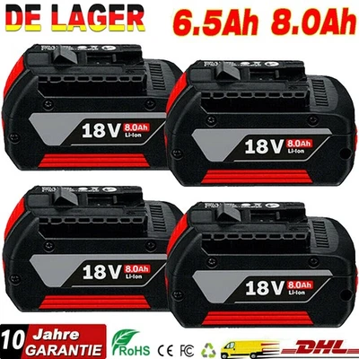 FÜR BOSCH 4x batteria 8Ah per originale Bosch 18V Professional GBA GSR GSB BAT618 BAT609 BAT620