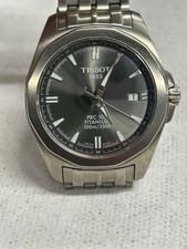 Tissot 1853 PRC100 Titanium Watch Silver Dial 38.8mm Used Authentic