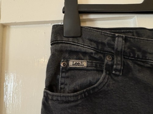 Lee Dark Grey Stretch Denim Relaxed Waist Straight Leg Jeans UK8 Short L27.5" - Picture 3 of 8