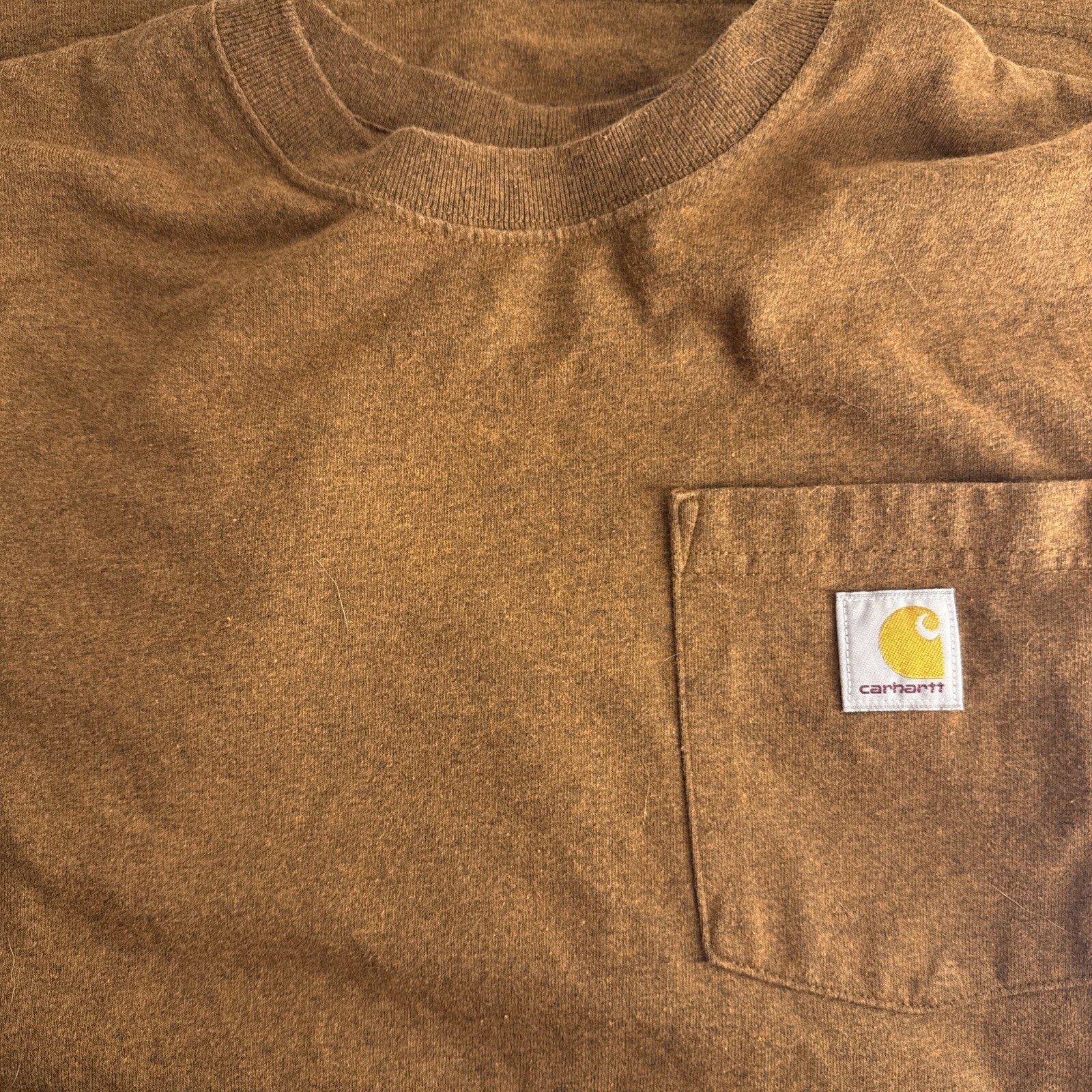 Carhartt Force Mens XS Brown Relaxed Fit Short Sleeve Pocket Tee