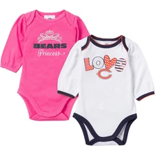 Chicago Bears Baby Girls 2 Pack Bodysuit