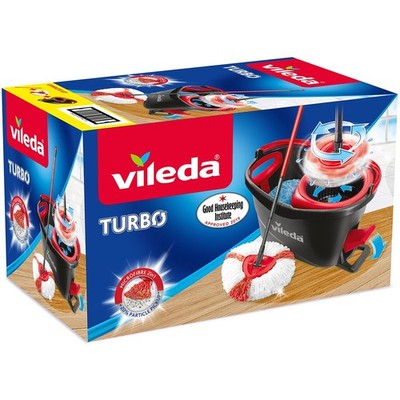Vileda Easy Wring Turbo Mopp und Eimer Set für Hartböden, Teleskopstiel